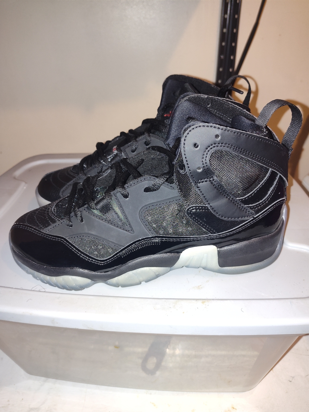 Jordan Kids Black High-Top Sneakers with Translucent Sole